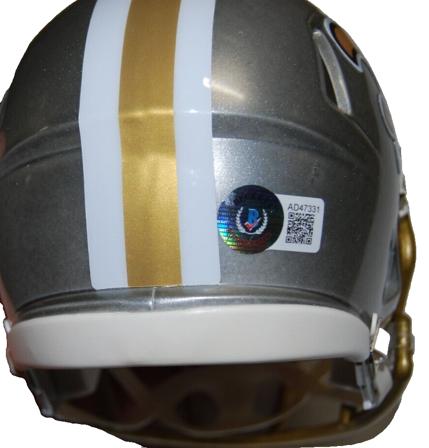 DENNIS ALLEN signed (NEW ORLEANS SAINTS) FLASH mini football helmet BECKETT