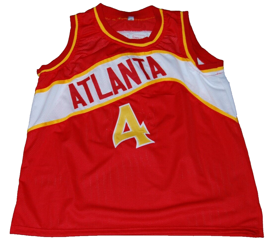 SPUD WEBB signed (ATLANTA HAWKS) Red custom Basketball jersey BECKETT WITNESSED