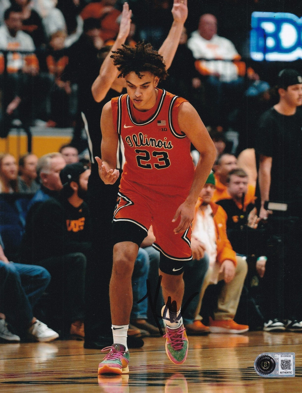 KEATON WAGLER signed (ILLINOIS FIGHTING ILLLINI basketball 8X10 BECKETT BY085659