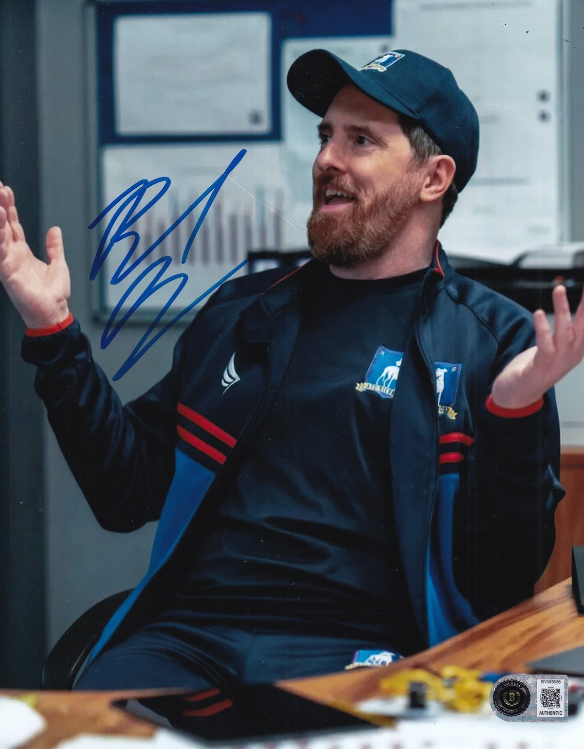 BRENDAN HUNT signed (TED LASSO) Coach Beard 8X10 photo BECKETT BY085636