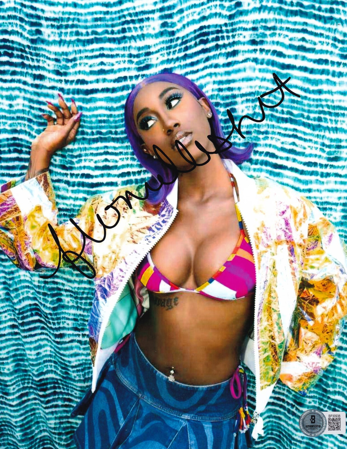 FLO MILLI signed (RAPPER) Swag It! Music 8X10 photo BECKETT BAS BP30938