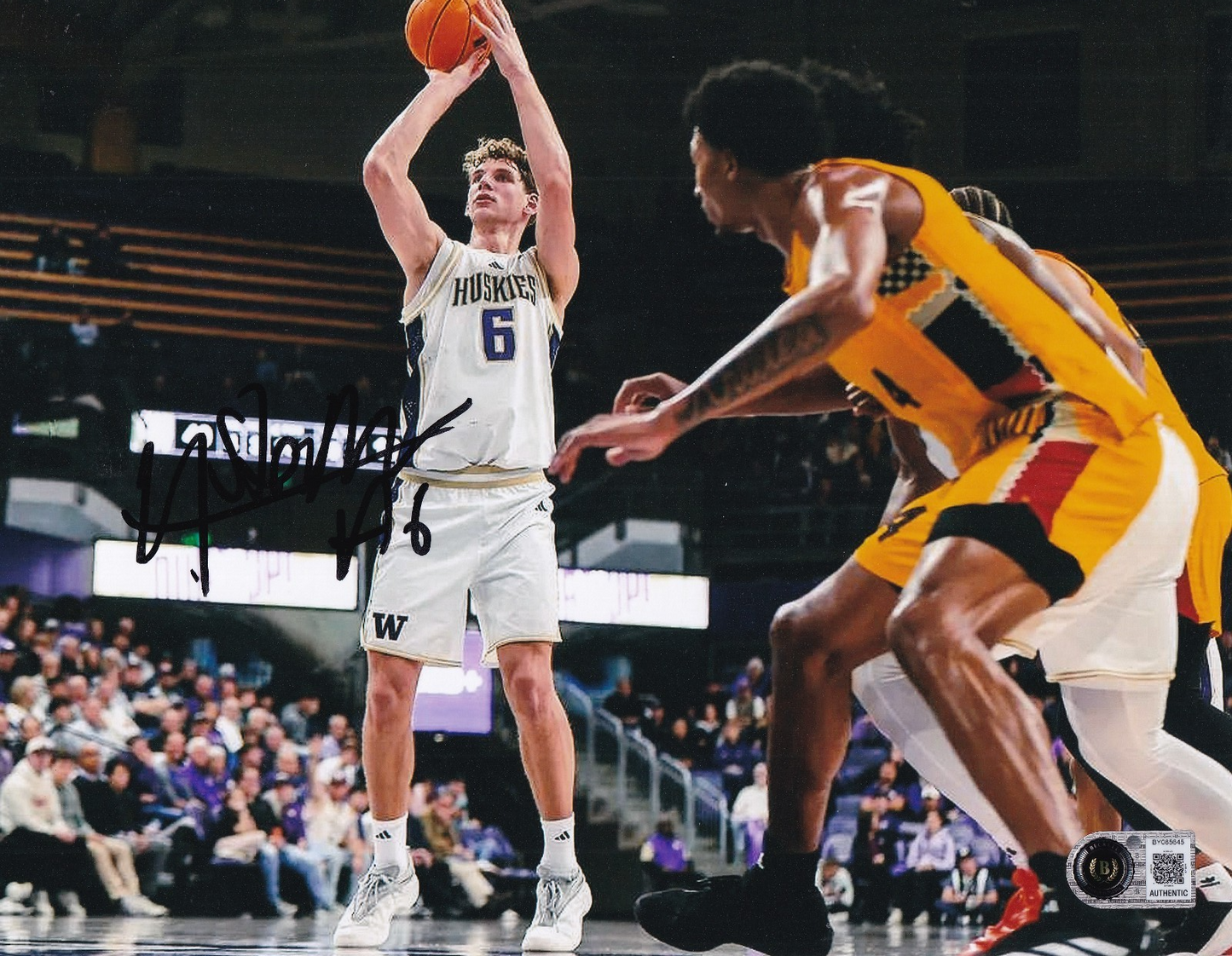 HANNES STEINBACH signed (WASHINGTON HUSKIES) basketball 8X10 BECKETT BY085645