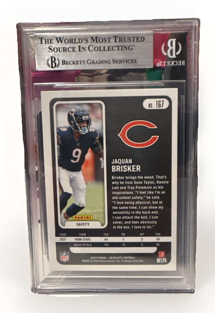 Jaquan Brisker signed Chicago Bears 2022 Absolute RC Card Beckett 00019288379