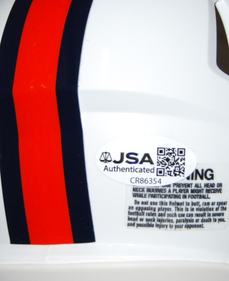 SEAN PAYTON signed (DENVER BRONCOS) mini football helmet JSA COA CR86354