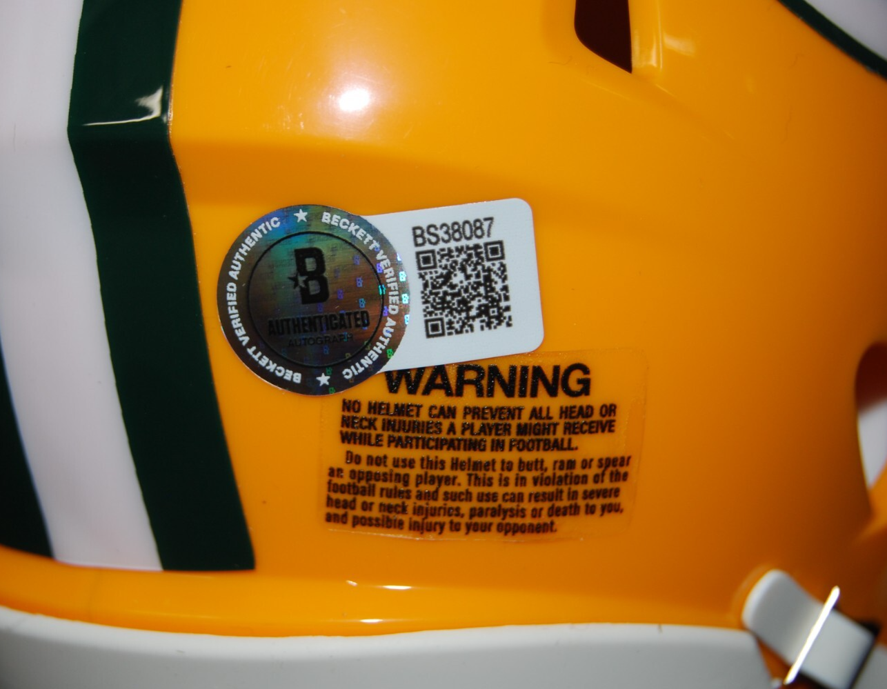 JERRY KRAMER signed (GREEN BAY PACKERS) mini football helmet BECKETT BAS BS38087