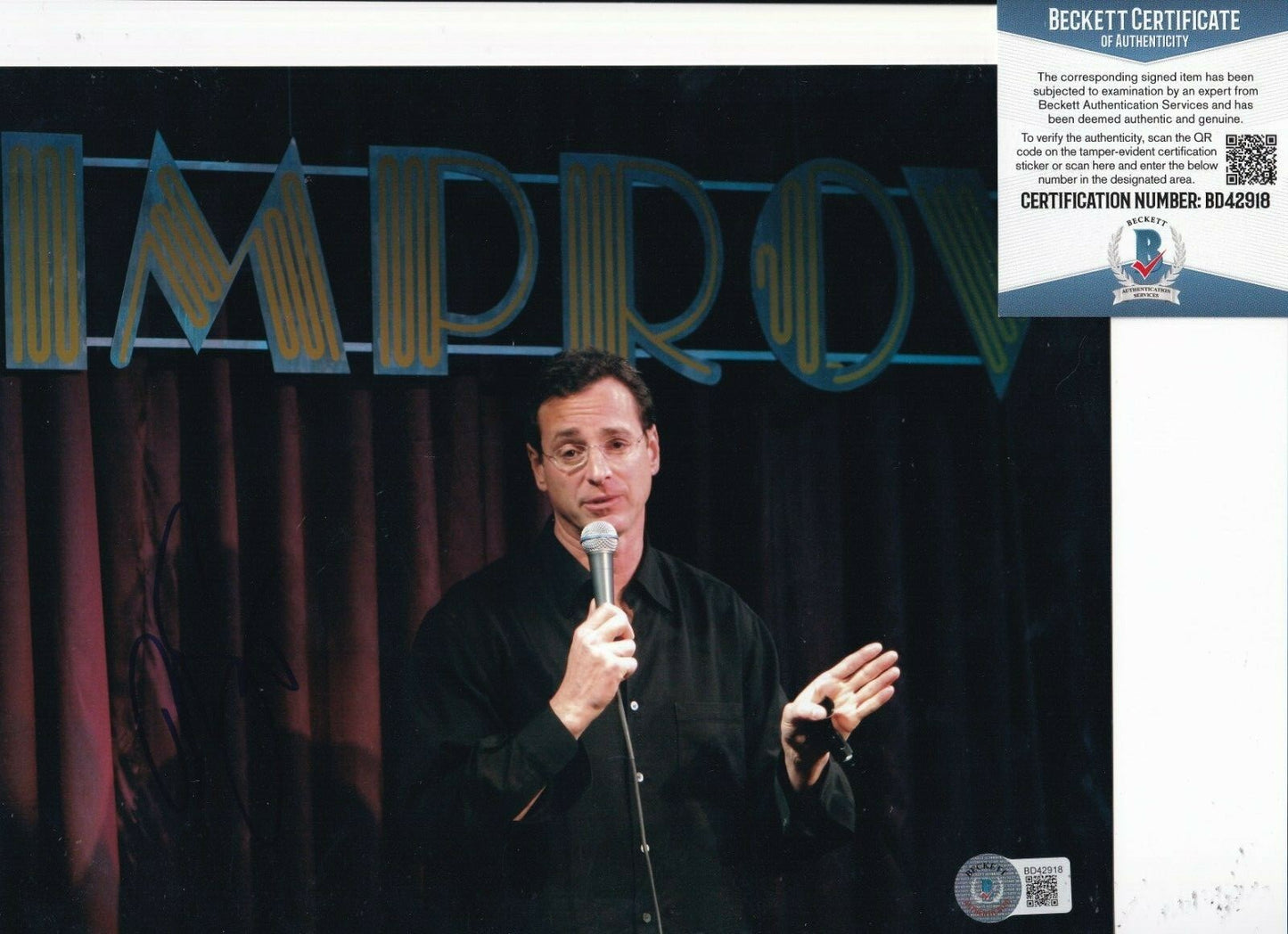BOB SAGET signed (FULL HOUSE STAR) Comedian 8X10 photo BECKETT BAS BD42918
