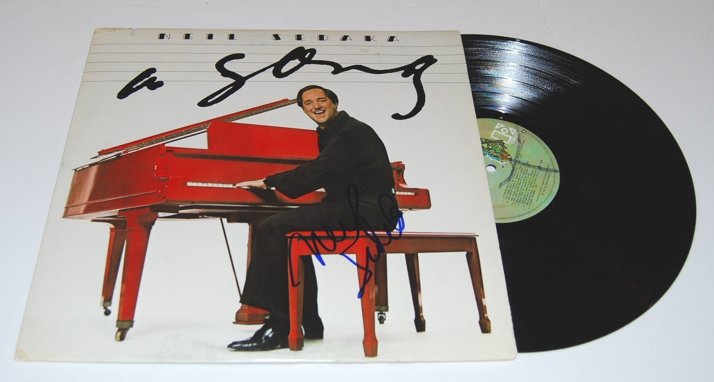 NEIL SEDAKA signed (A SONG) RECORD ALBUM LP *PIANO MAN* W/COA