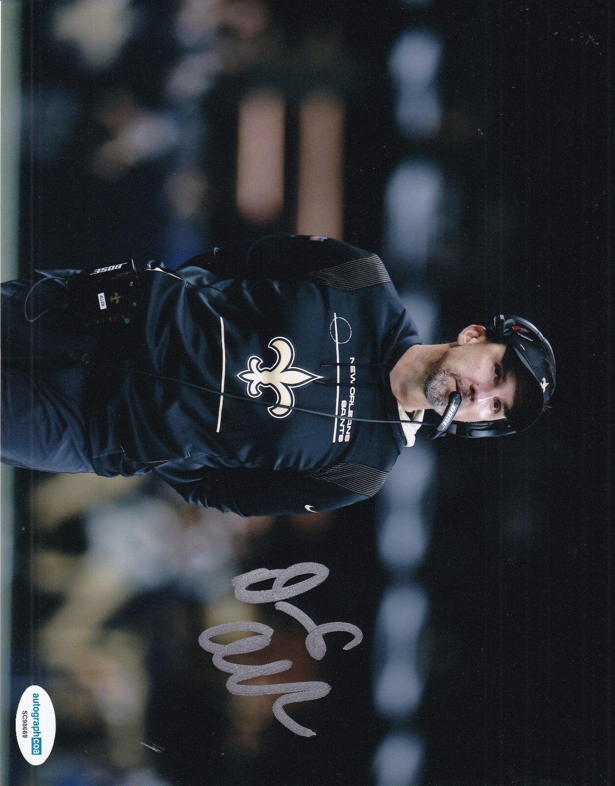 DENNIS ALLEN signed (NEW ORLEANS SAINTS) football 8X10 photo ACOA SC98669