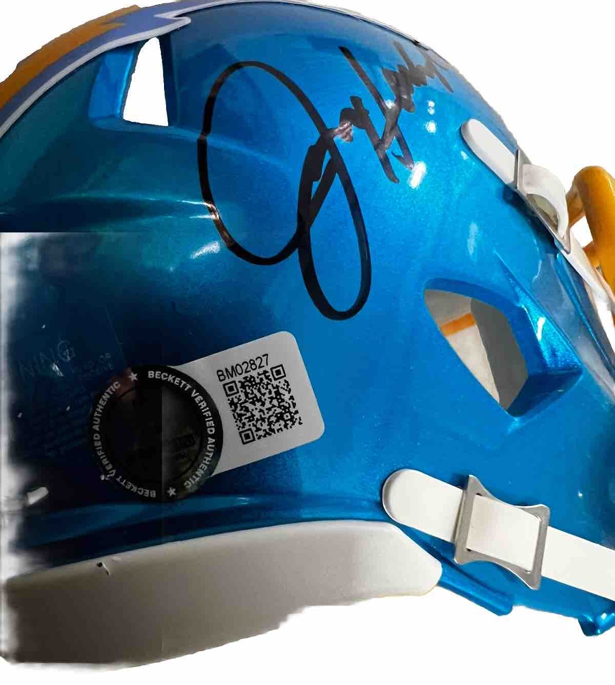 JIM HARBAUGH signed (San Diego Chargers) mini football helmet BECKETT BM02827