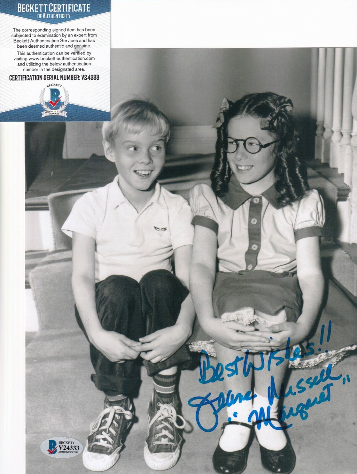 JEANNIE RUSSELL signed (DENNIS THE MENACE) 8X10 photo BECKETT BAS V24333