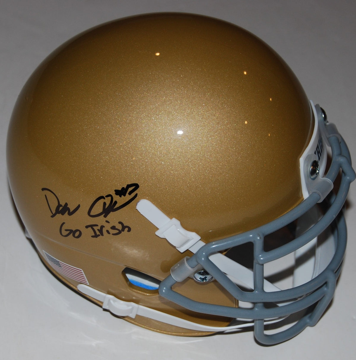 DERRIK ALLEN signed (NOTRE DAME) FIGHTING IRISH mini football helmet W/COA C