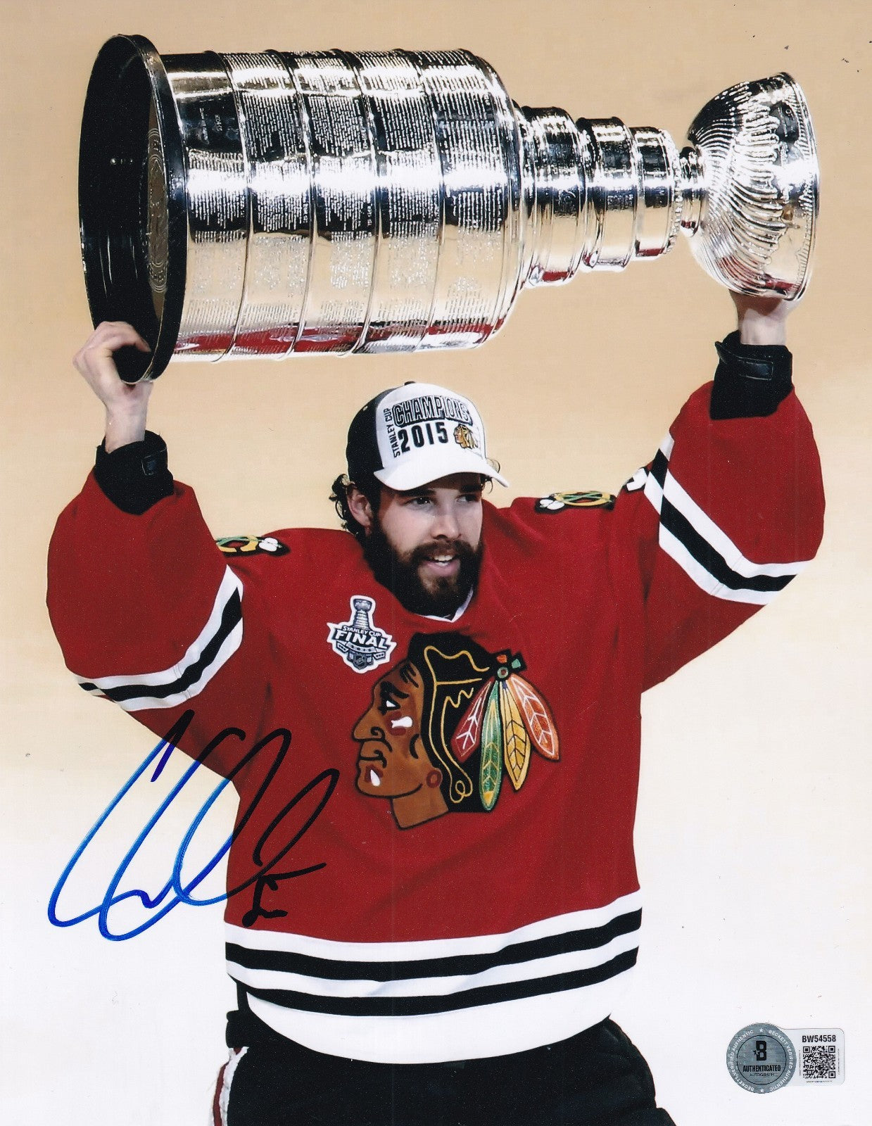 COREY CRAWFORD signed (CHICAGO BLACKHAWKS) Hockey 8X10 photo BECKETT BAS BW54558