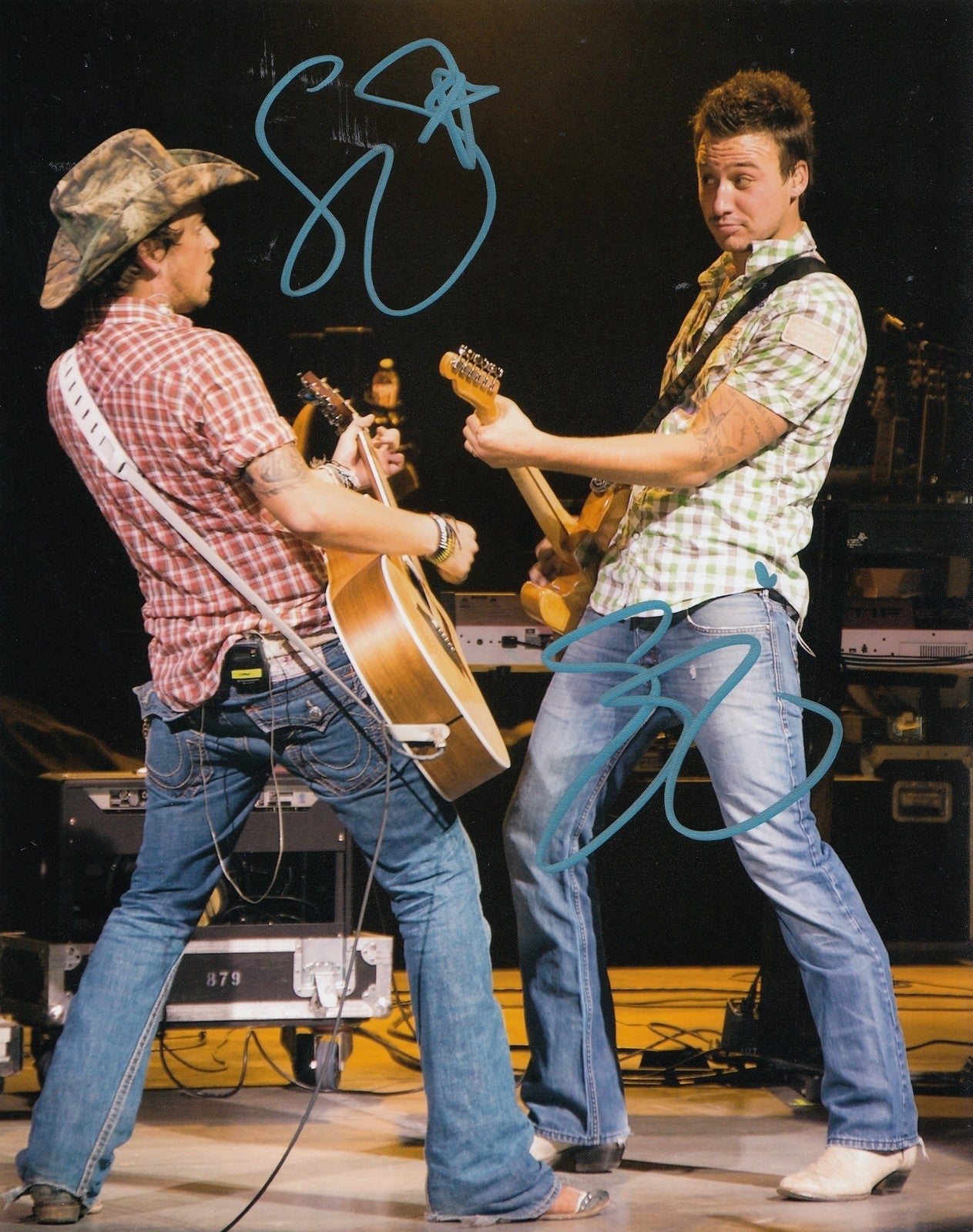 LOVE AND THEFT signed (COUNTRY MUSIC) STEPEHEN LILES & ERIC GUNDERSON 8X10 COA B