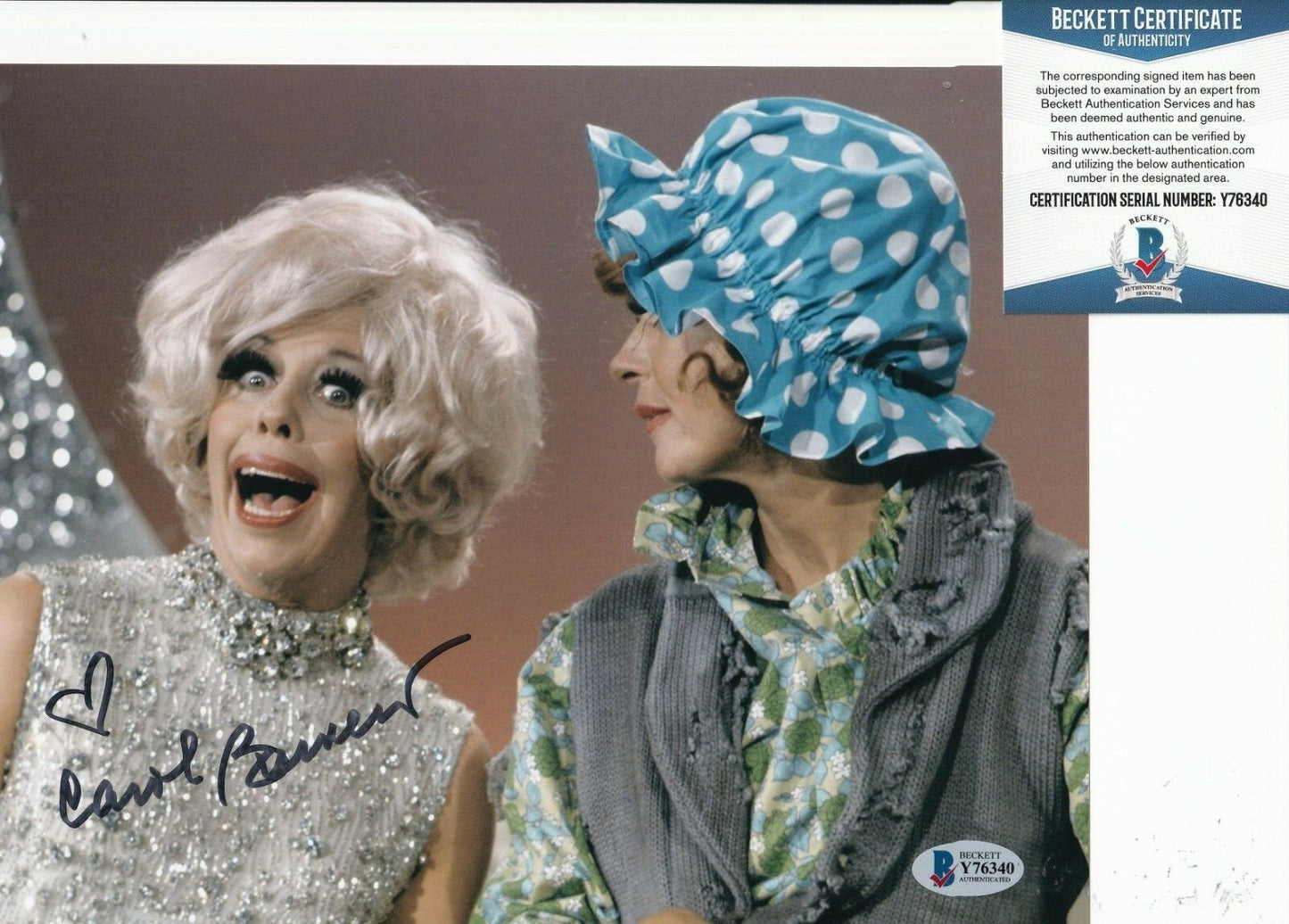 CAROL BURNETT signed (ANNIE) The Carol Burnett Show 8X10 photo BECKETT Y76340