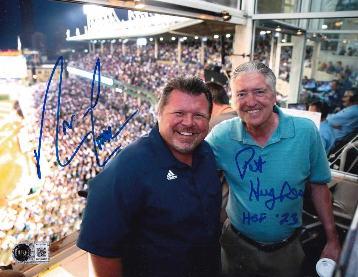 PAT HUGHES and RON COOMER signed (CHICAGO CUBS) baseball 8X10 BECKETT BY085556