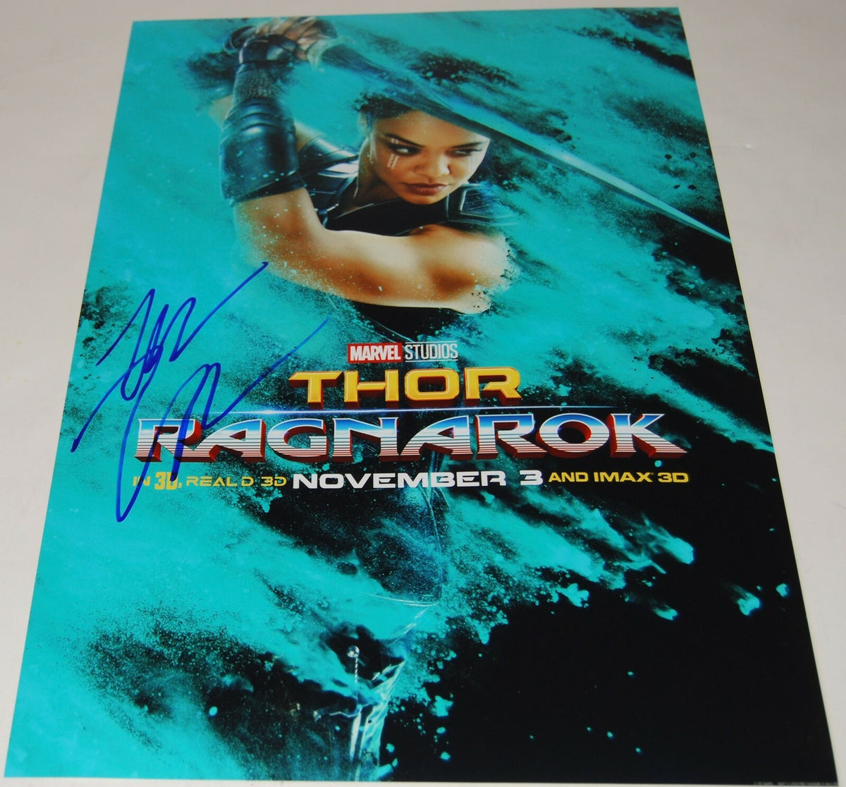 TESSA THOMPSON signed (THOR RAGNAROK) 12X18 movie poster photo VALKYRE W/COA #1