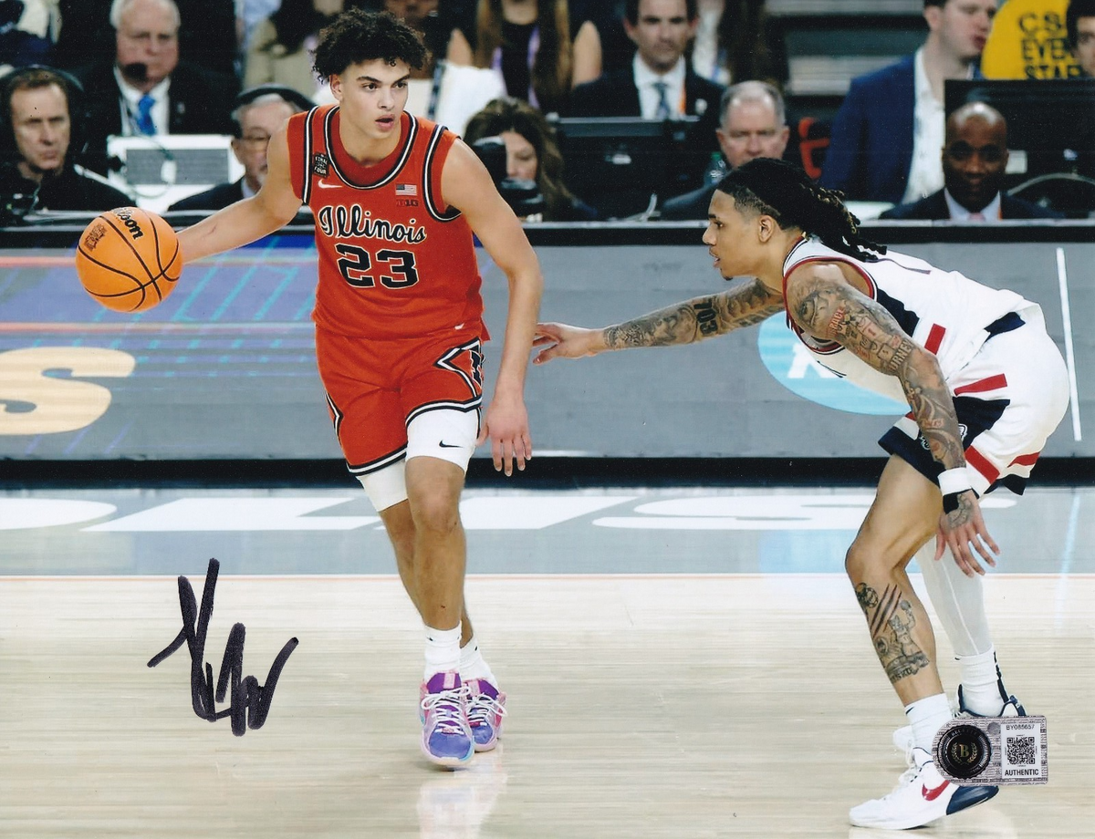 KEATON WAGLER signed (ILLINOIS FIGHTING ILLLINI basketball 8X10 BECKETT BY085657