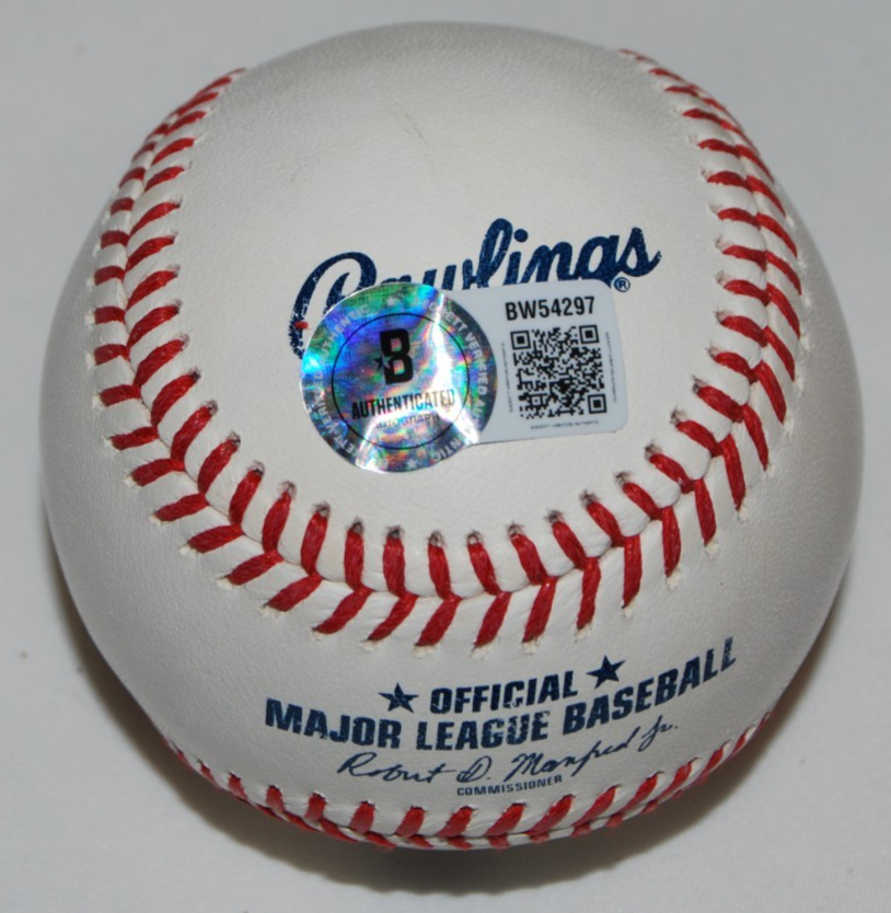 JUSTIN STEELE signed (CHICAGO CUBS) OML Major League baseball BECKETT BW54297