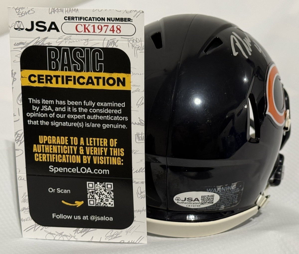 DEANDRE SWIFT signed (CHICAGO BEARS) 🐻 mini football helmet JSA COA CK19748