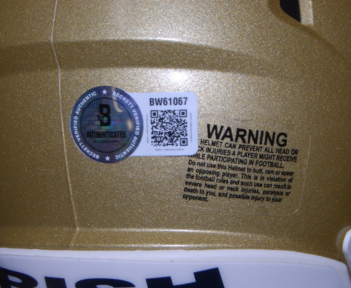 ANDY HECK signed NOTRE DAME FIGHTING IRISH mini football helmet BECKETT BW61067