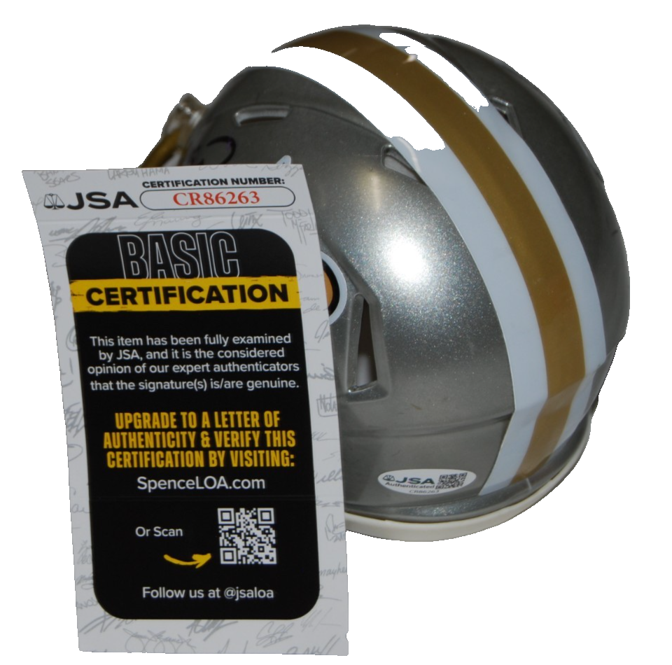 JORDYN TYSON signed (NEW ORLEANS SAINTS) mini football helmet JSA COA CR86263