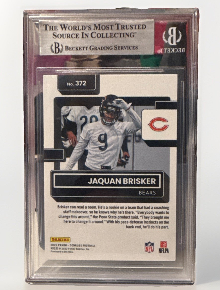 Jaquan Brisker signed Chicago Bears 2022 Donruss 372 RC Card Beckett 00019288235