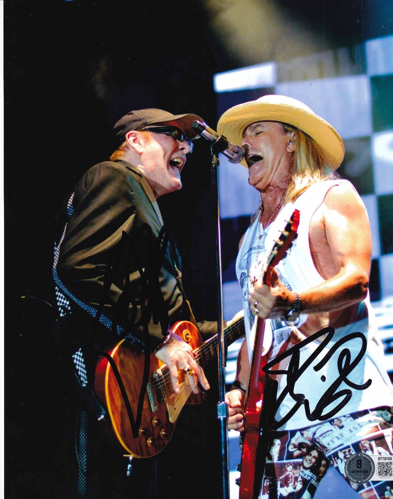 RICK NIELSEN & ROBIN ZANDER signed (CHEAP TRICK) 8X10 photo BECKETT BAS BT78180