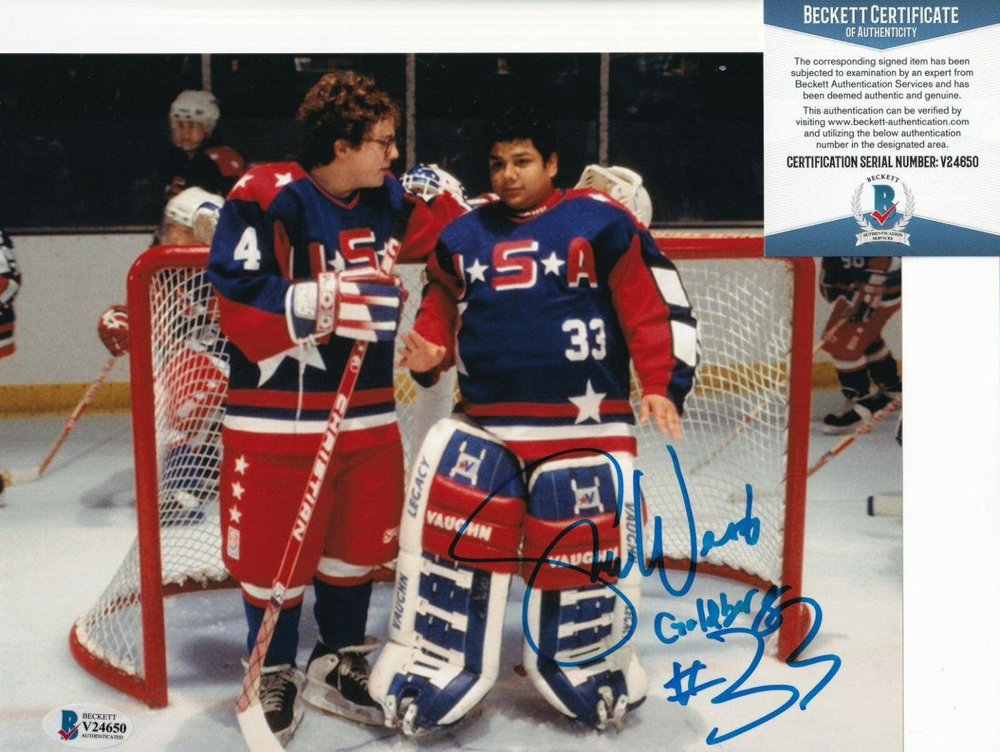 SHAUN WEISS signed (THE MIGHTY DUCKS) GOLDBERG 8X10 photo BECKETT BAS V24650