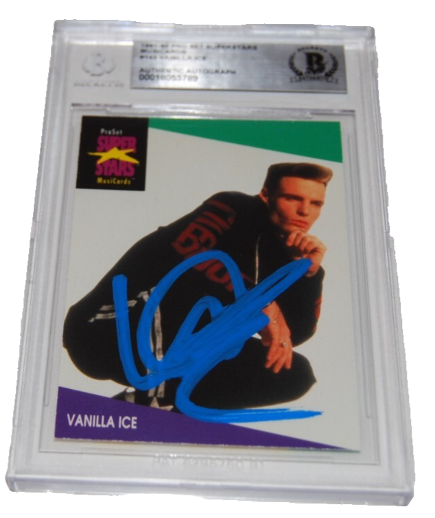 VANILLA ICE signed 1991-92 Pro Set Music cards #143 card BECKETT 00018053789