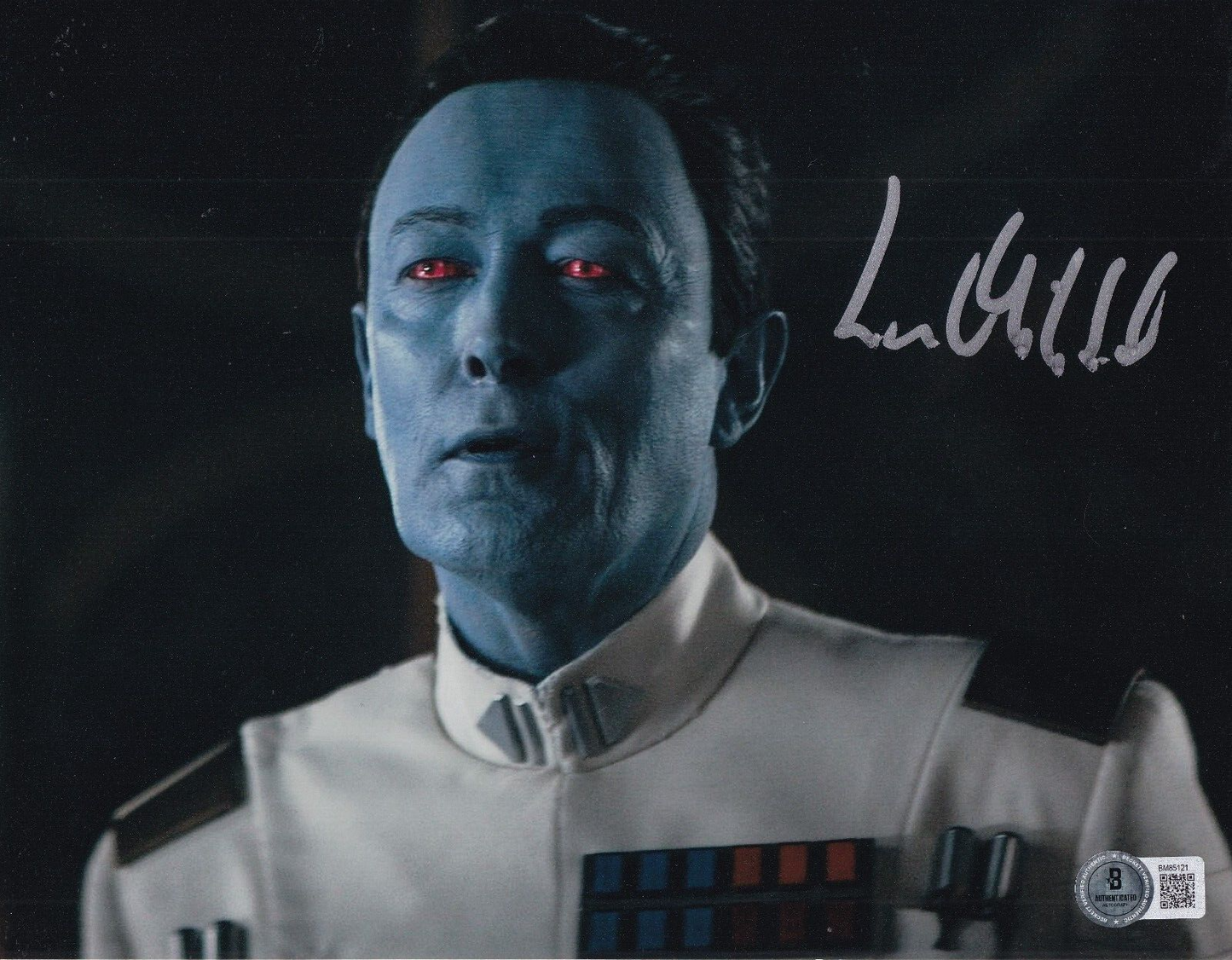 LARS MIKKELSEN signed (STAR WARS) Admiral Thrawn 8X10 photo BECKETT BAS BM85121