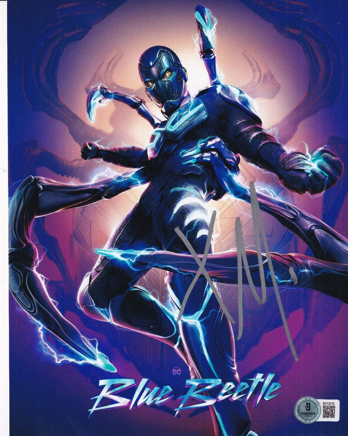 XOLO MARIDUENA signed (BLUE BEETLE) Movie 8X10 photo BECKETT BAS BV13219