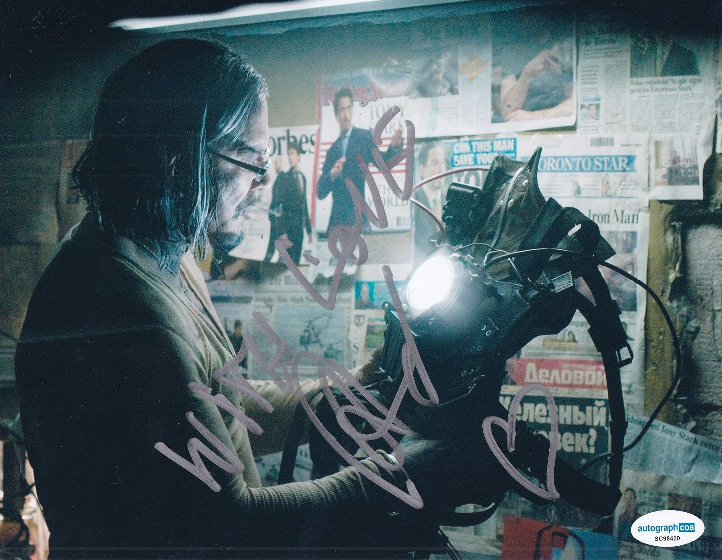 MICKEY ROURKE signed (IRON MAN 2) Ivan Vanko movie 8X10 photo ACOA SC98420