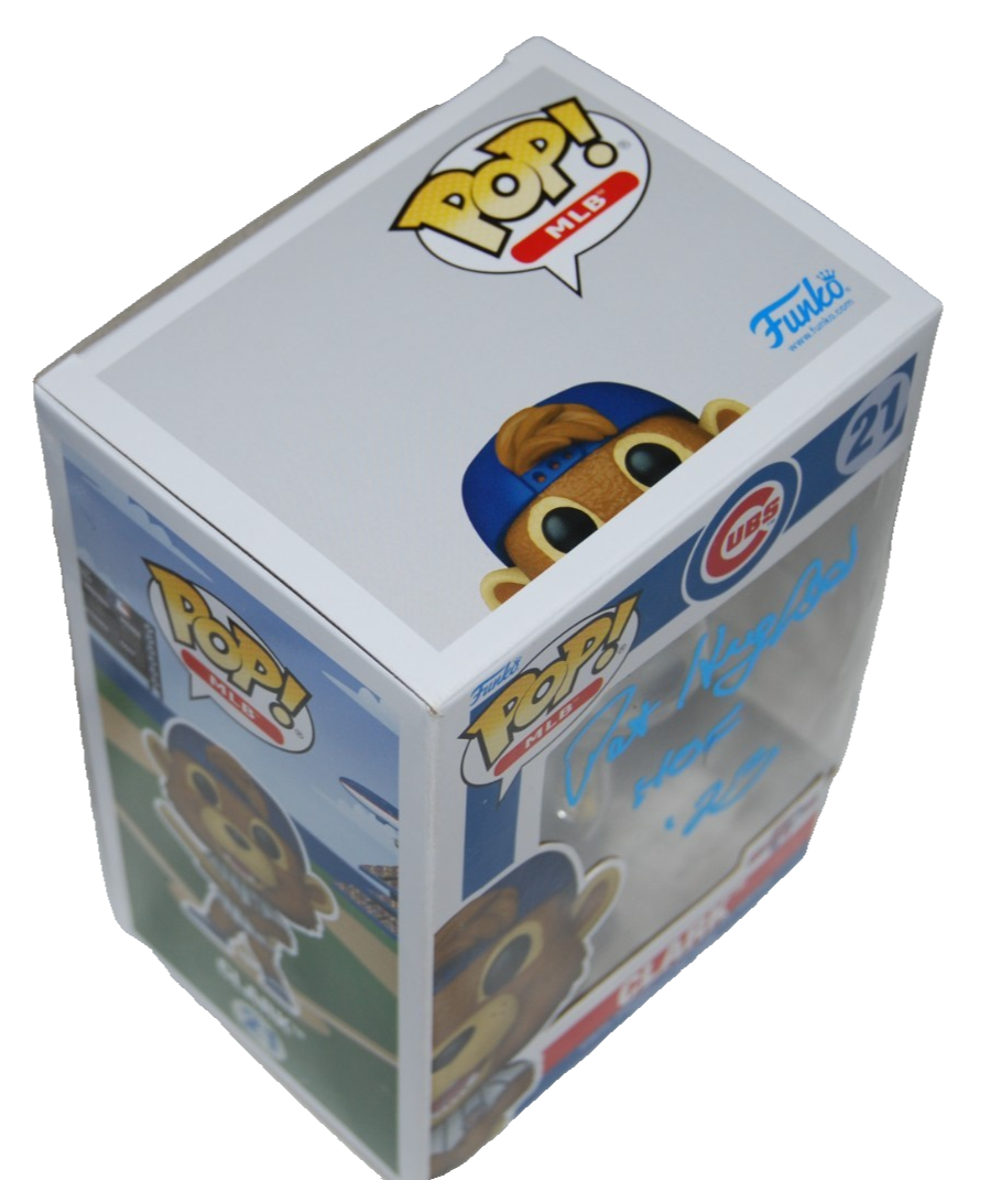 PAT HUGHES signed (CLARK) Mascot WRIGLEY CUBS Funko Pop #21 BECKETT BY085885