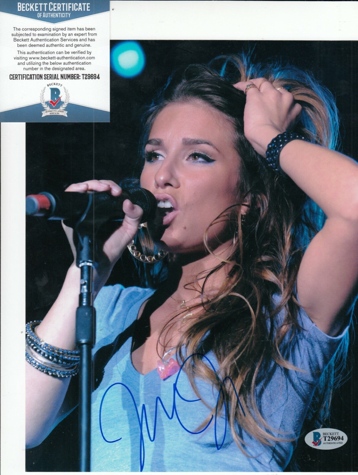 JESSIE JAMES signed (SOUTHERN GIRL CITY LIGHTS) SINGER 8X10 photo BECKETT T29694