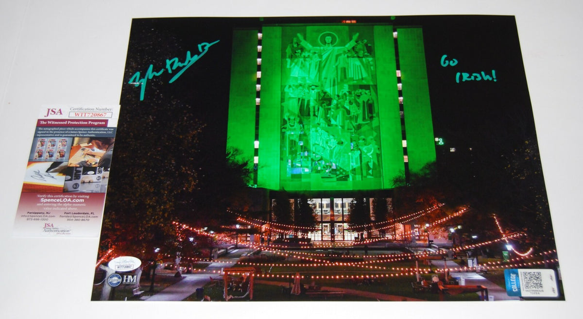 TYLER BUCHNER signed (NOTRE DAME FIGHTING IRISH) 11x14 photo JSA WITNESSED