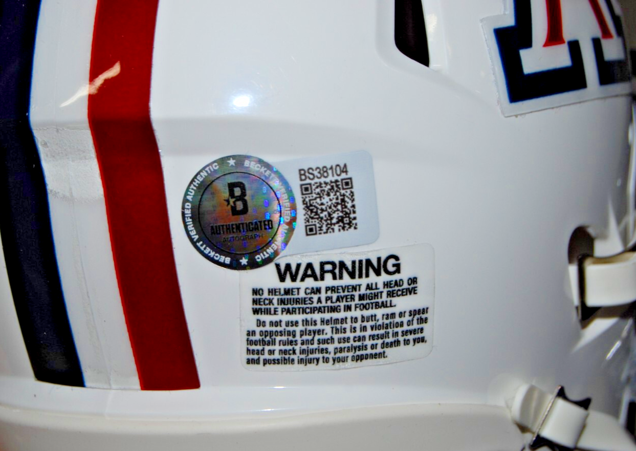 TETAIROA MCMILLAN signed (ARIZONA WILDCATS) mini football helmet BECKETT BS38104