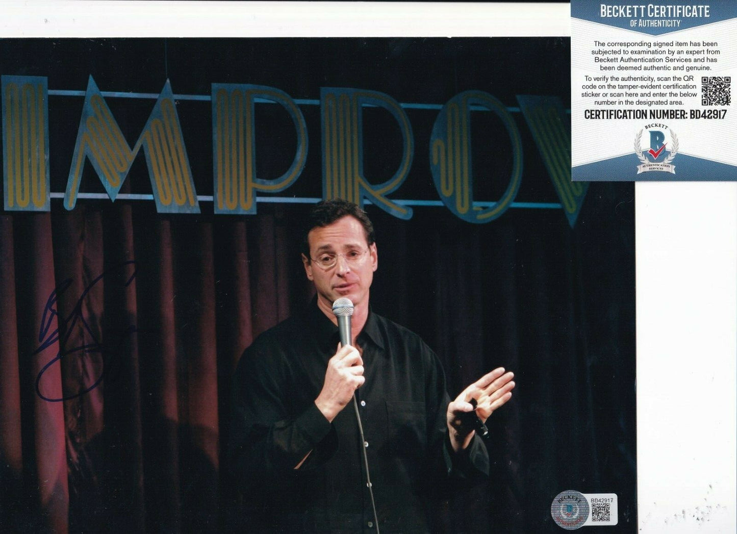 BOB SAGET signed (FULL HOUSE STAR) Comedian 8X10 photo BECKETT BAS BD42917