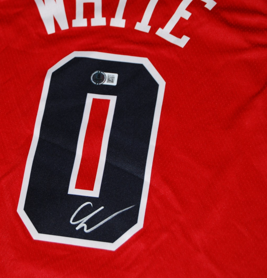 COBY WHITE signed (CHICAGO BULLS) Red NBA Basketball jersey BECKETT BU41283
