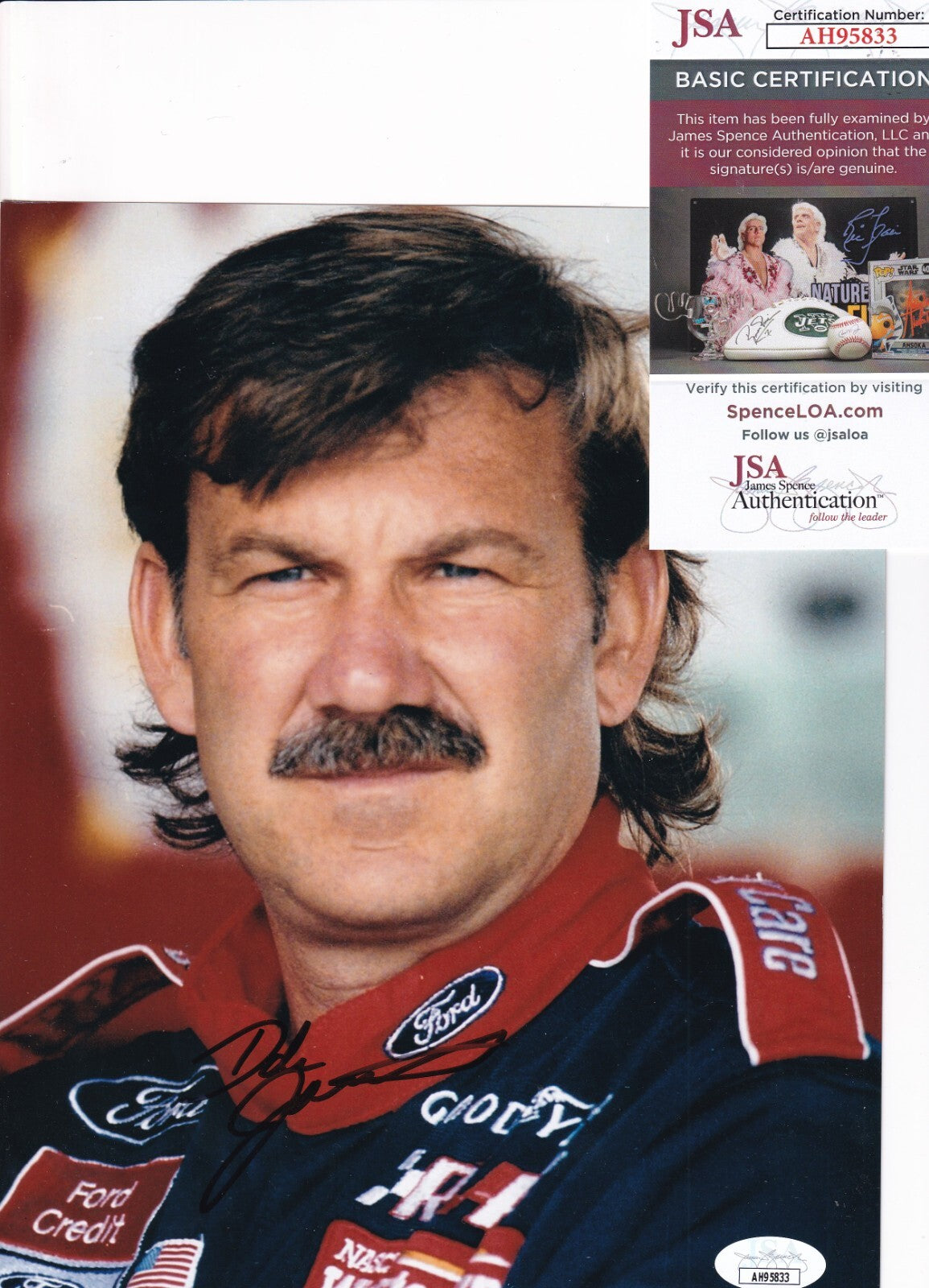 DALE JARRETT signed (NASCAR RACING) autographed 8X10 photo JSA COA AH95833