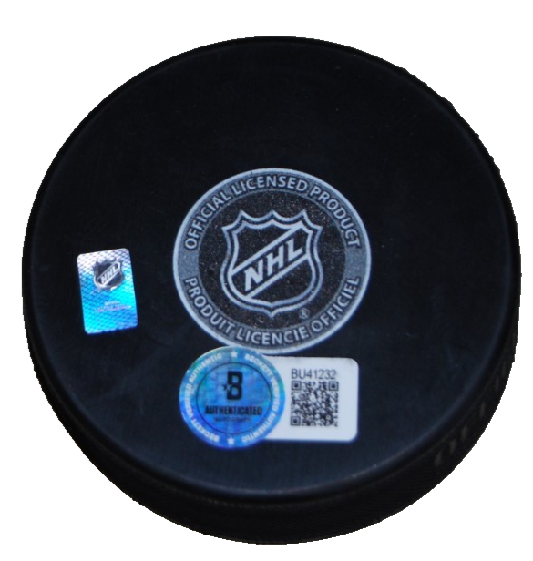 LANDON SLAGGERT signed (CHICAGO BLACKHAWKS) Centennial 100 puck BECKETT BU41232