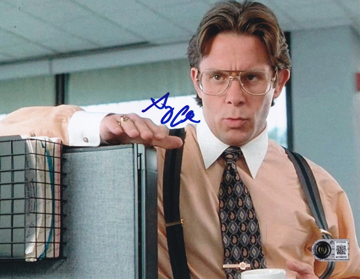 GARY COLE signed (OFFICE SPACE) Bill Lumbergh Movie 8X10 photo BECKETT BY085586