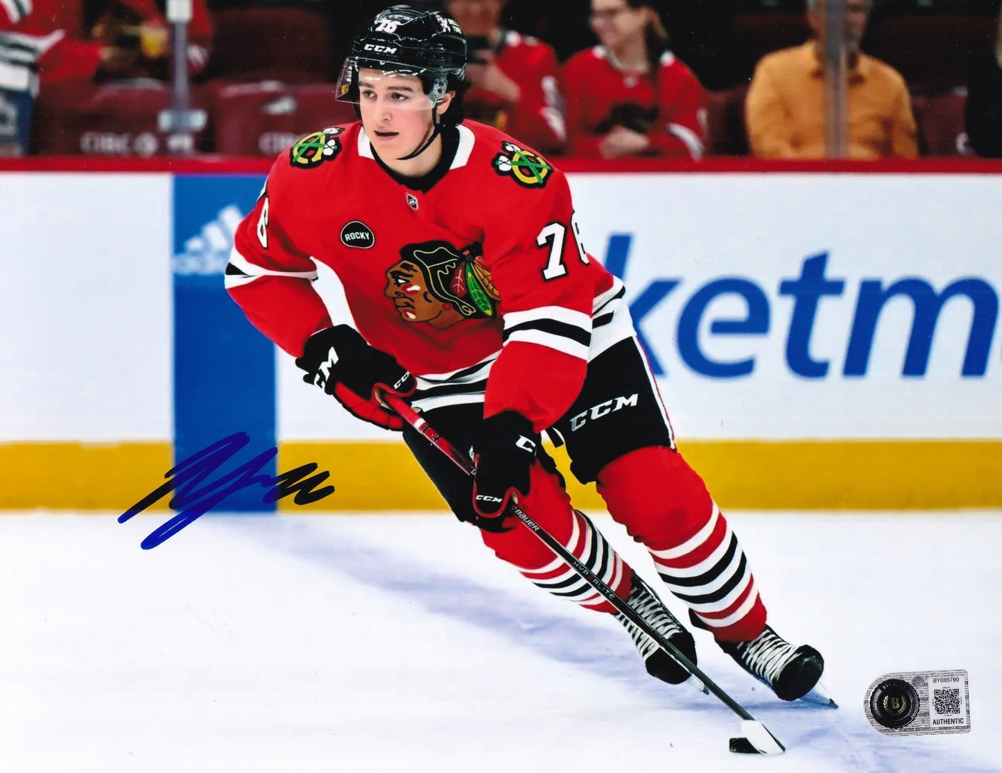 NICK LARDIS signed (CHICAGO BLACKHAWKS) Hockey 8X10 photo BECKETT BY085790