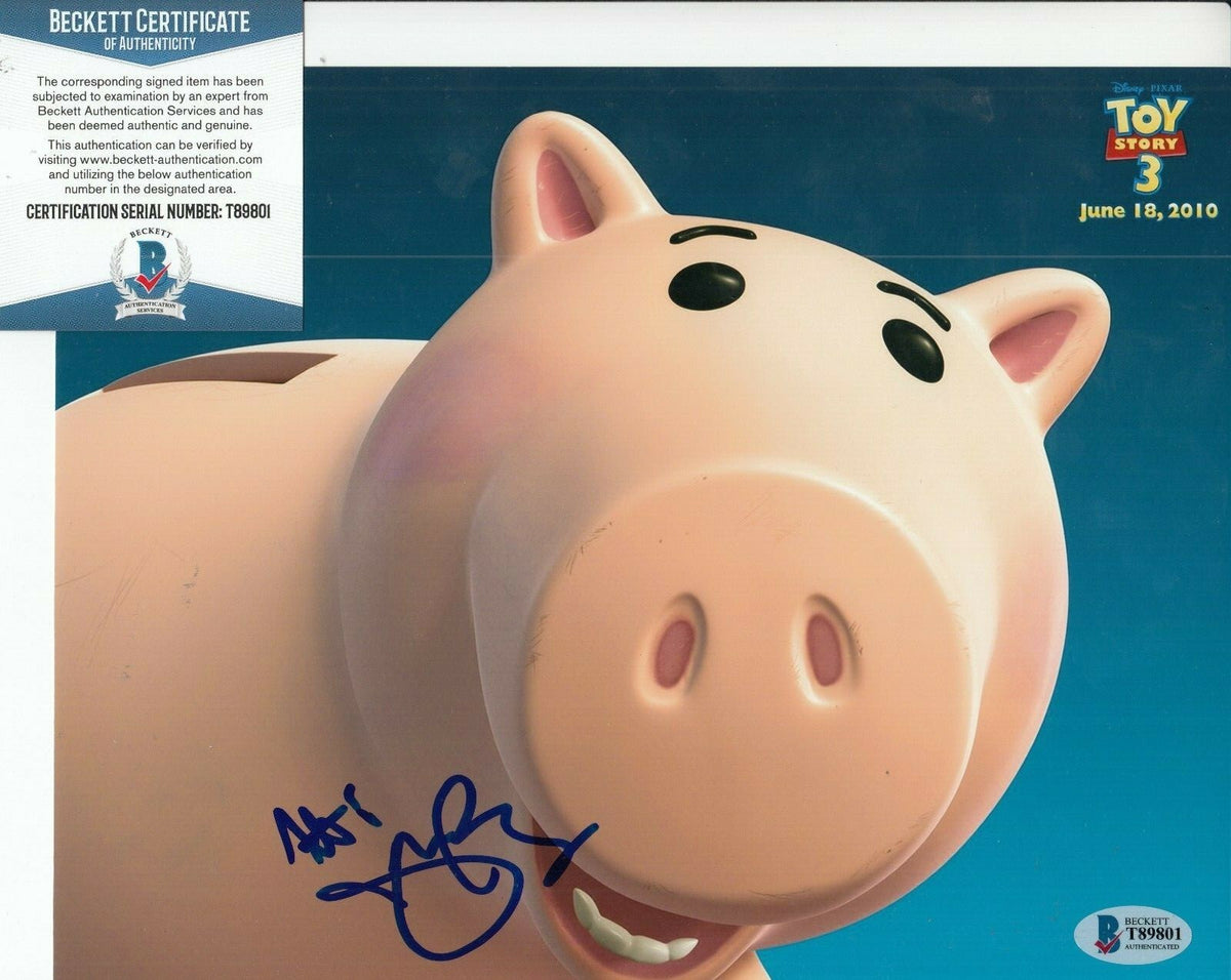 JOHN RATZENBERGER signed (TOY STORY) HAMM Movie 8X10 photo BECKETT BAS T89801