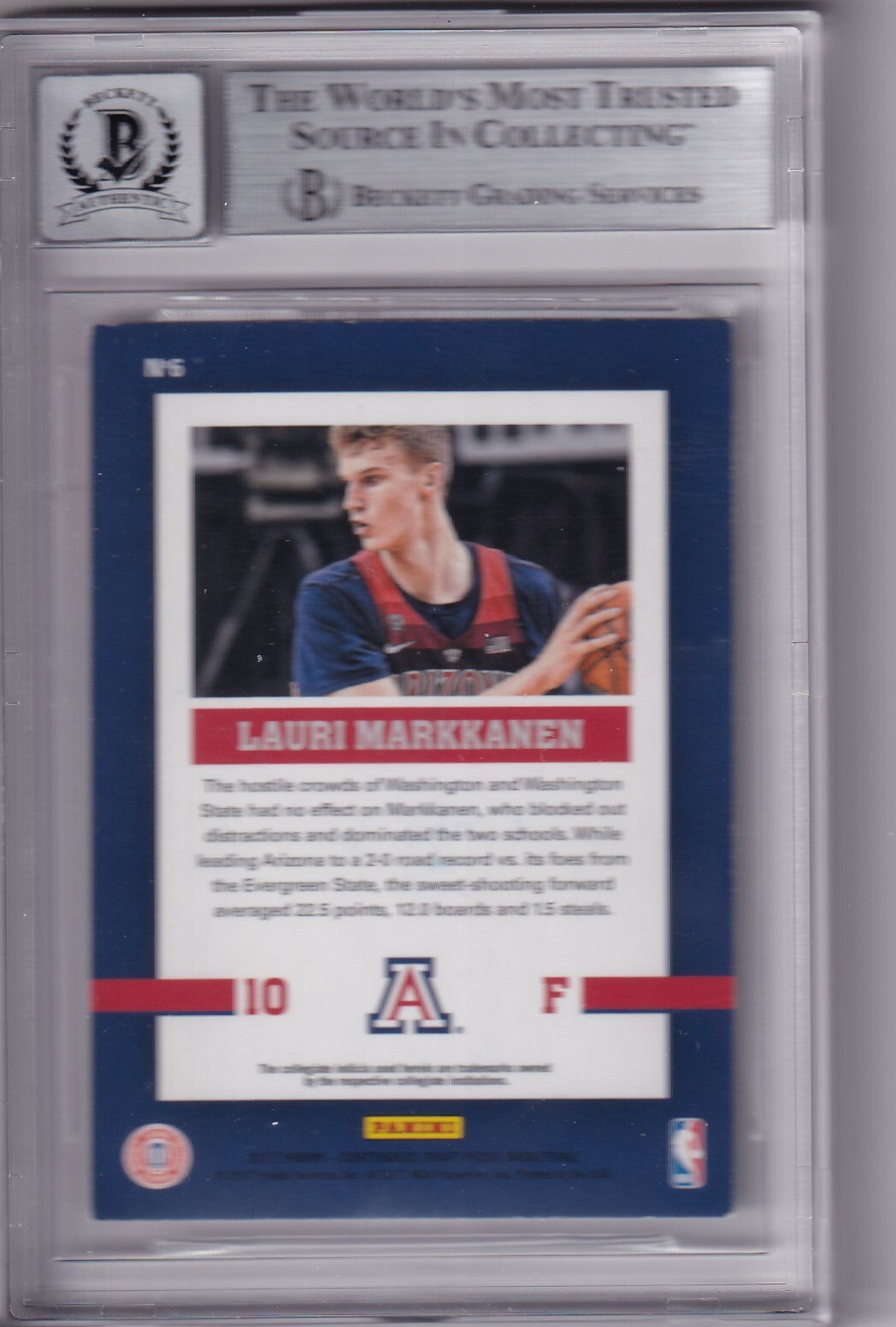 LAURI MARKKANEN signed (2017-18 CONTENDERS) Jazz RC basketball card BECKETT BAS