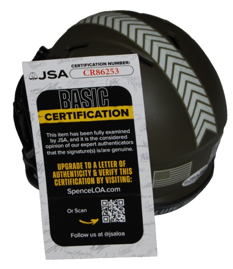 JORDYN TYSON signed (NEW ORLEANS SAINTS) STS mini football helmet JSA CR86253
