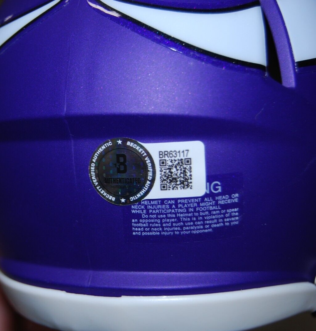 KEVIN O'CONNELL signed (MINNESOTA VIKINGS) mini football helmet BECKETT BR63117
