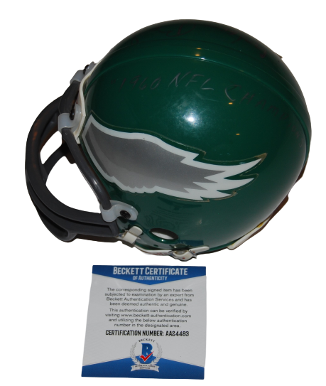 MAXIE BAUGHAN signed (PHILADELPHIA EAGLES) mini football helmet BECKETT AA24483