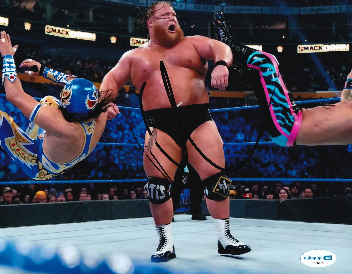 OTIS signed (WWE) WRESTLING Alpha Academy Smackdown 8X10 photo ACOA SD86881