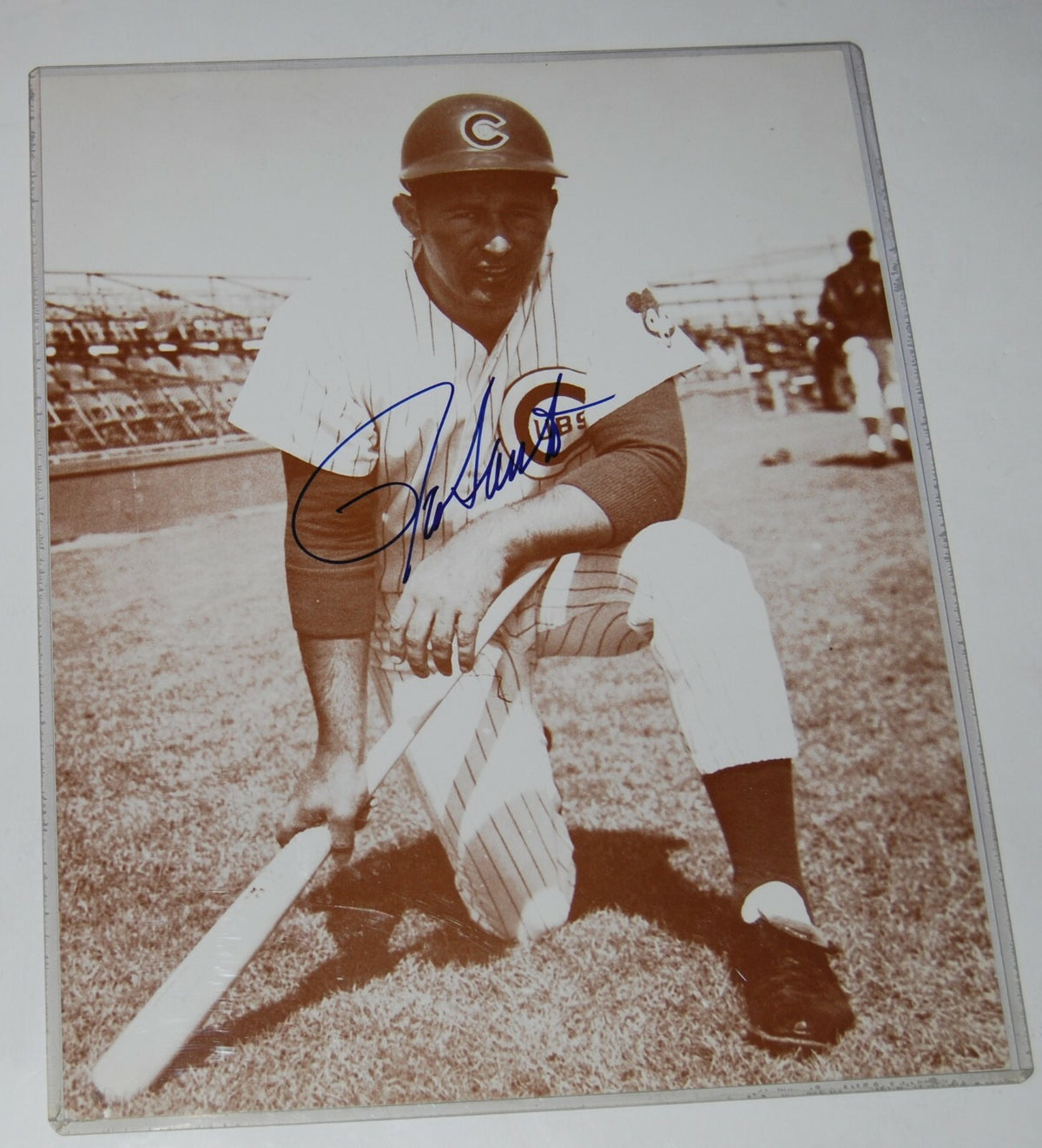RON SANTO signed (CHICAGO CUBS) autographed baseball 11X14 photo W/COA