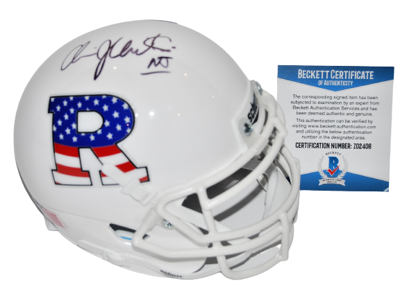 CHRIS CHRISTIE signed (RUTGERS) Republican mini football helmet BECKETT BAS